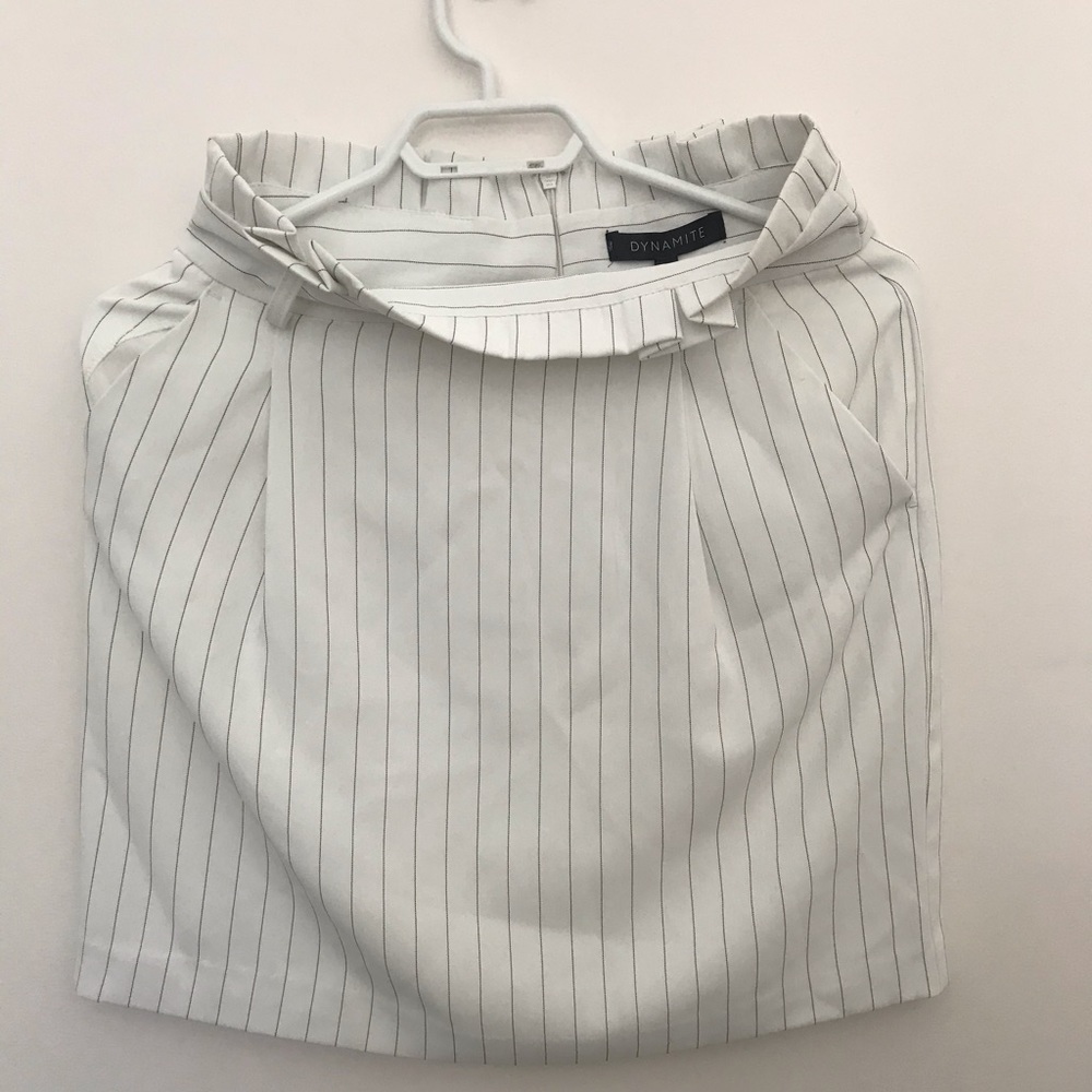 White pinstripe skirt